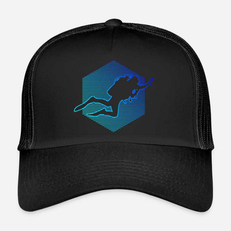 Free Dive Diver Plongée sous-marine Scuba Divers Casquette trucker 