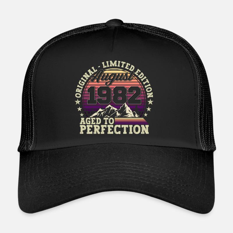 Original Août 1982 40th Birthday Fun Gift - Casquette trucker  - noir/noir