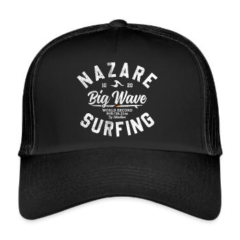 NAZARE BIG WAVE WORLD RECORD 86 FEET - Trucker Cap - Schwarz/Schwarz - Vorne