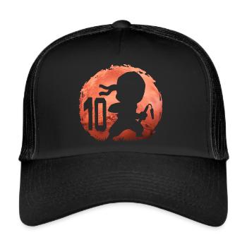 Kleiner Ninja 10. Geburtstag Junge 10 Jahre alt - Trucker Cap - Schwarz/Schwarz - Vorne