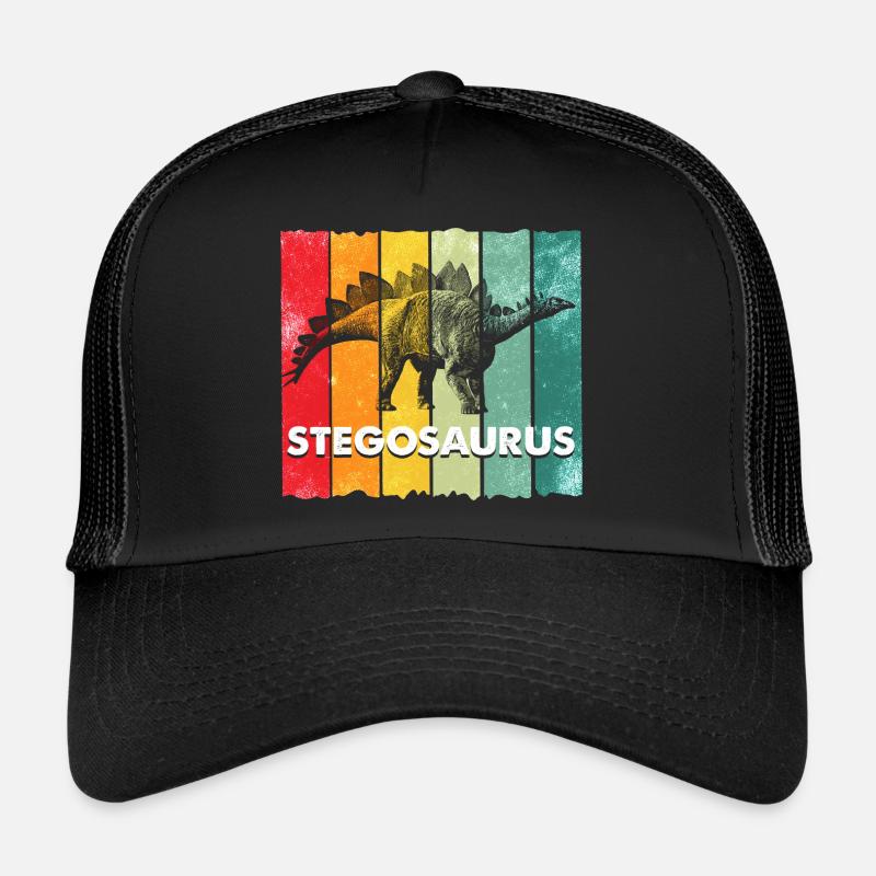Stegosaurus Dinosaurier - Trucker Cap - Schwarz/Schwarz