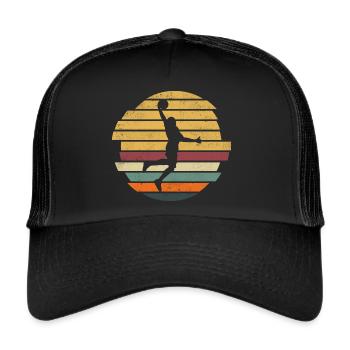 Dunking Basketball Player BasketballEr Retro - Trucker Cap - black/black - Front