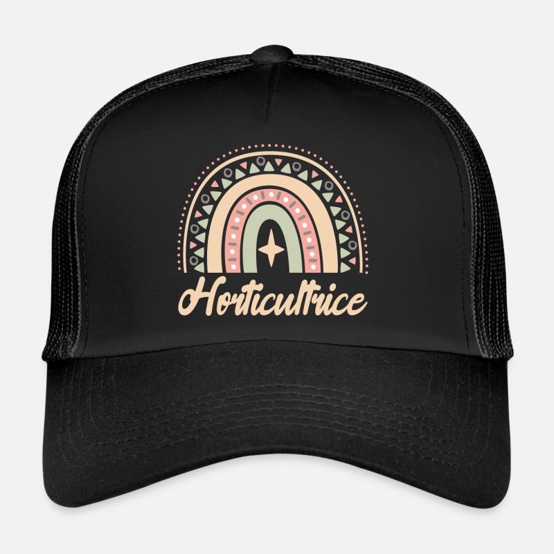 Cadeau Horticultrice. Boho Rainbow horticultrice. Casquette trucker 