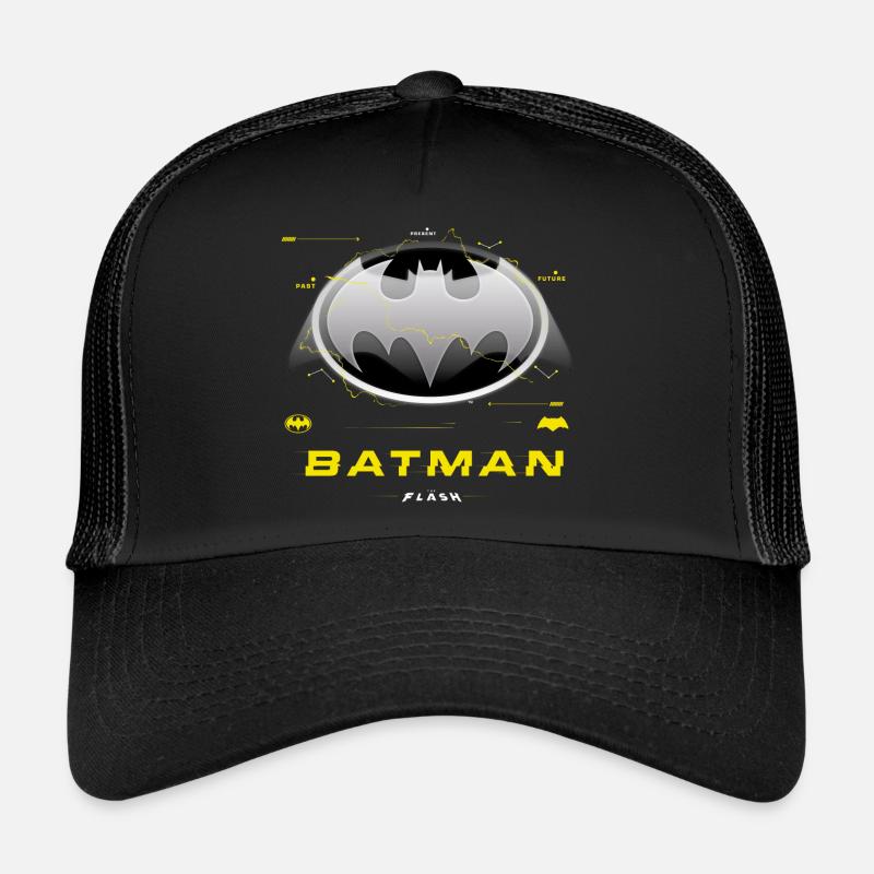 The Flash Klassisches Batman-Logo In Grau - Trucker Cap - Schwarz/Schwarz
