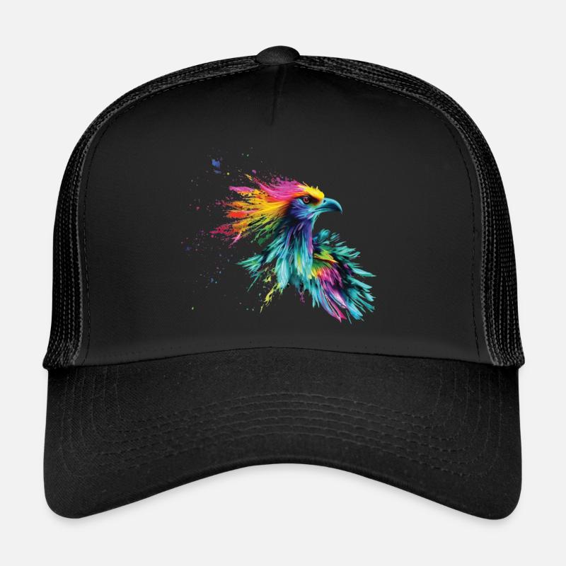 Bird Colored Colorful Color Splashes Trucker Cap