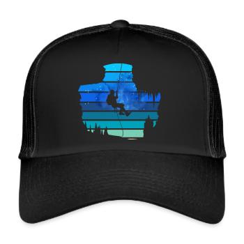 Retro sunset caving - Trucker Cap - black/black - Front