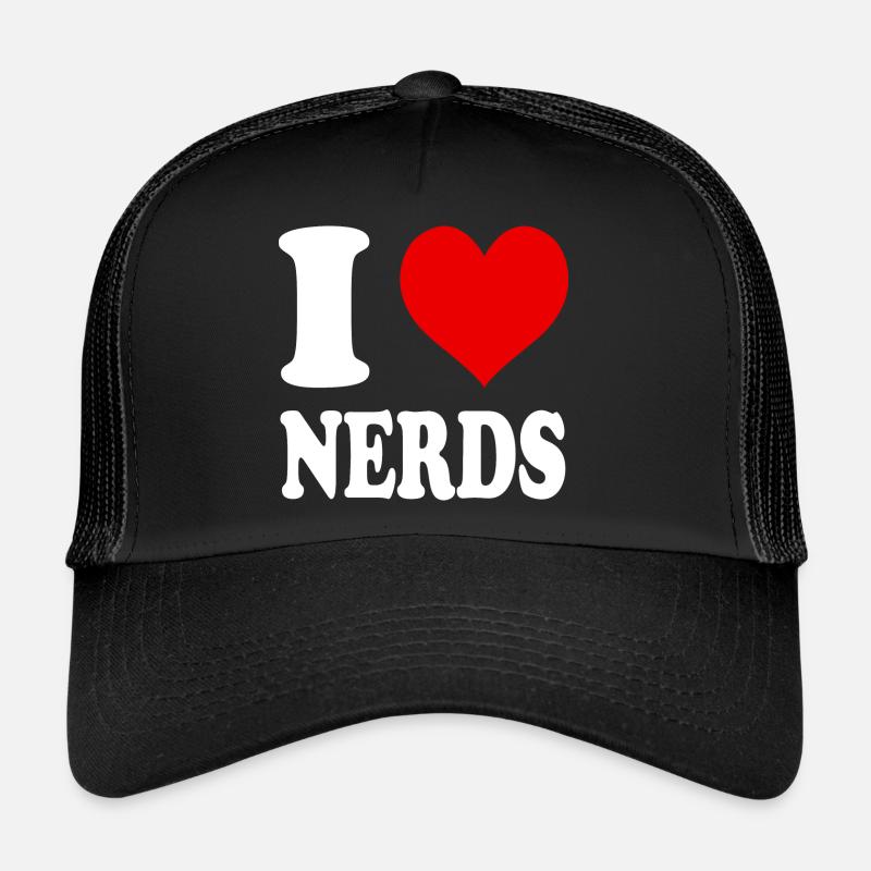 Ich liebe Nerds Herz Lustig Witzig Trucker Cap