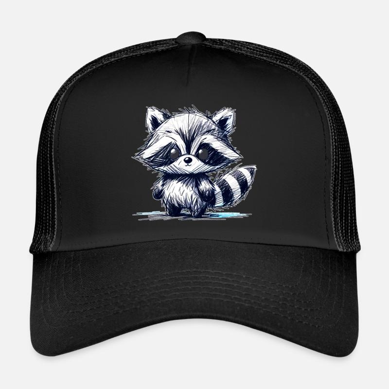 Raccoon - Trucker Cap - black/black
