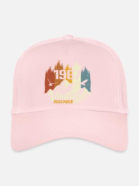 Geburtstagsgeschenk geboren im Dezember 1967 - Trucker Cap - Hellrosa - Vorne
