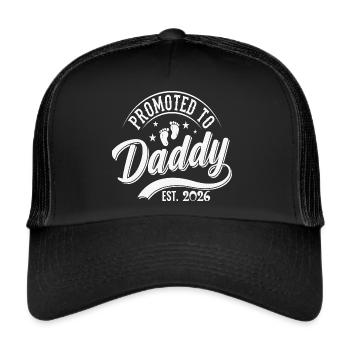 Beförderung zum Papa 2026 - Trucker Cap - Schwarz/Schwarz - Vorne