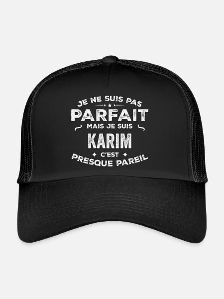 Karim a first name, a story, a personality - Trucker Cap - black/black - Front