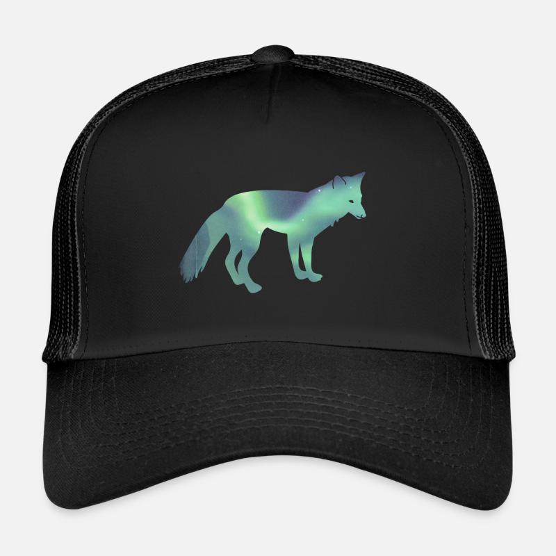 Iceland Arctic Fox Blue Fox Iceland Northern Lights Trucker Cap