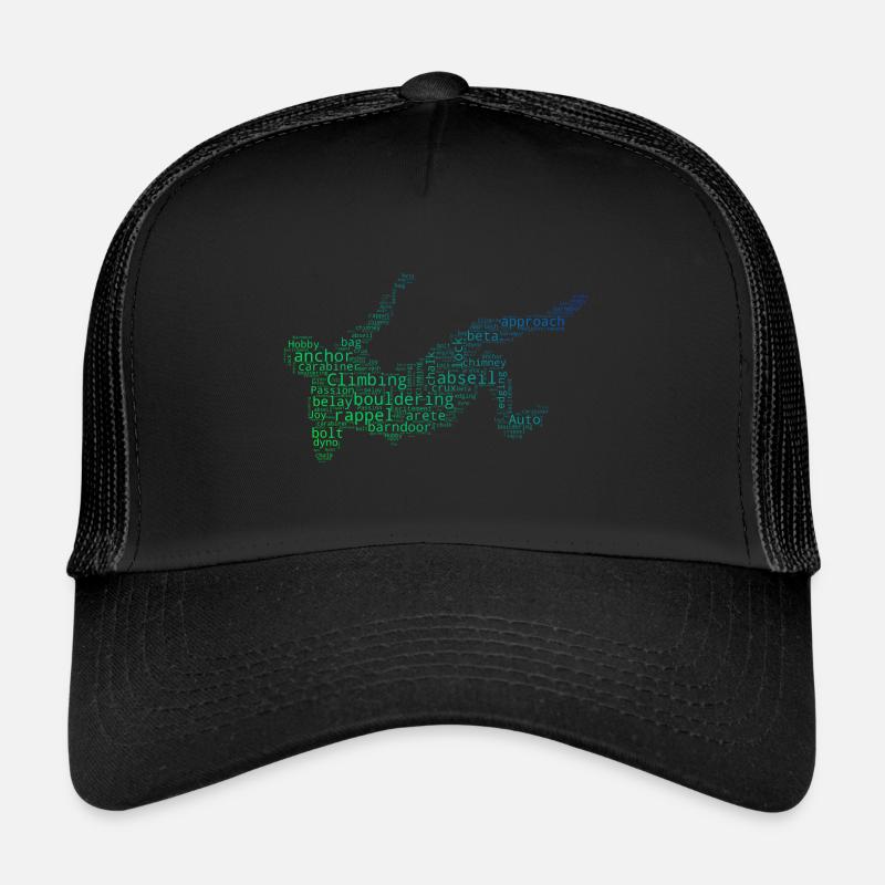 Boulder Damen Bouldern Kletterer Herren - Trucker Cap - Schwarz/Schwarz