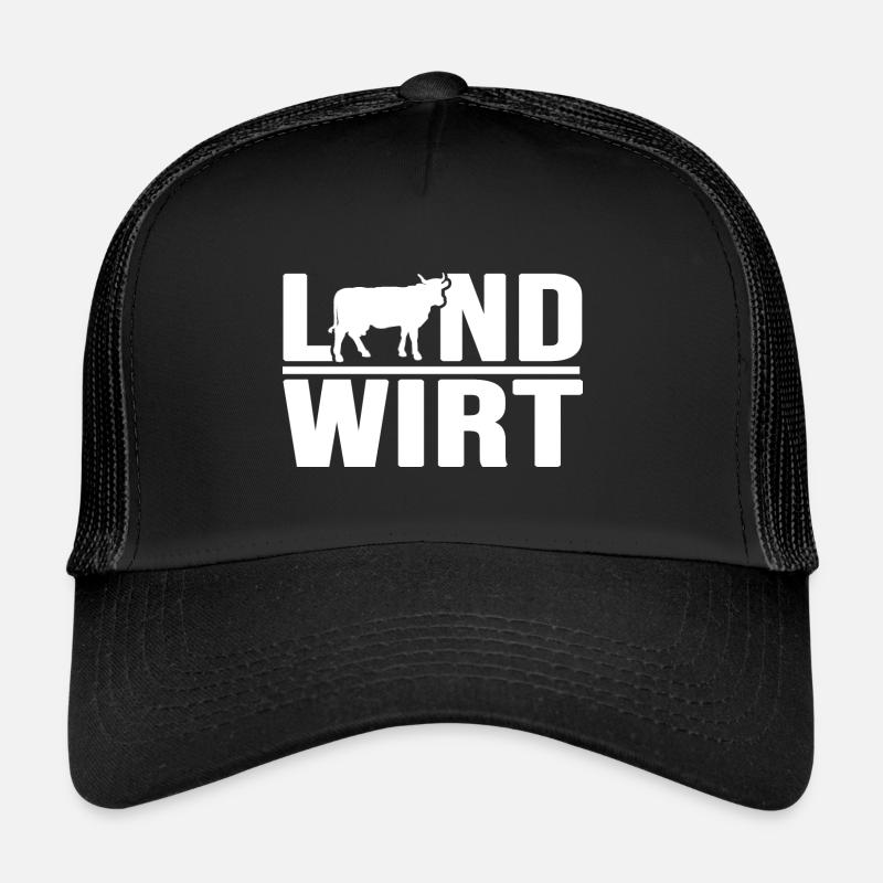 landwirt milchbauer almwirtschaft bauer - Trucker Cap - Schwarz/Schwarz