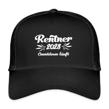 Rentner 2028 Countdown läuft Rente 2028 Ruhestand - Trucker Cap - Schwarz/Schwarz - Vorne