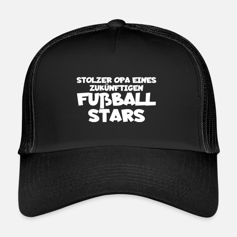 Stolzer Opa Fußball Enkel Geschenkidee - Trucker Cap - Schwarz/Schwarz