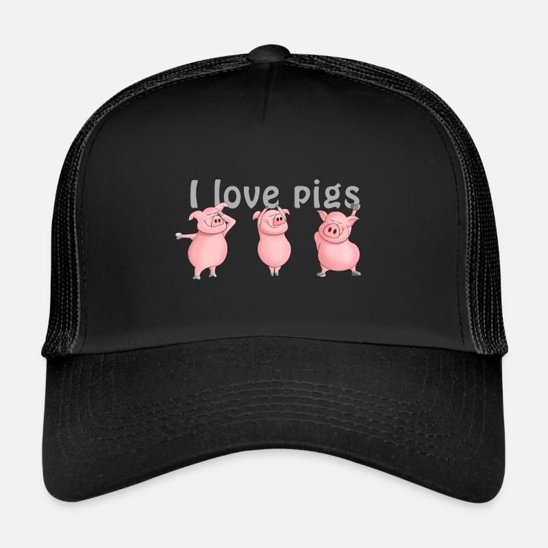Cochon "J'aime les cochons" Casquette trucker 