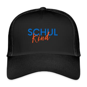 Schule Schulkind Kind Einschulung - Trucker Cap - Schwarz/Schwarz - Vorne