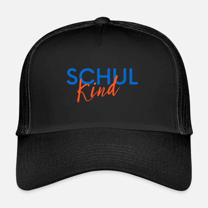 Schule Schulkind Kind Einschulung - Trucker Cap - Schwarz/Schwarz