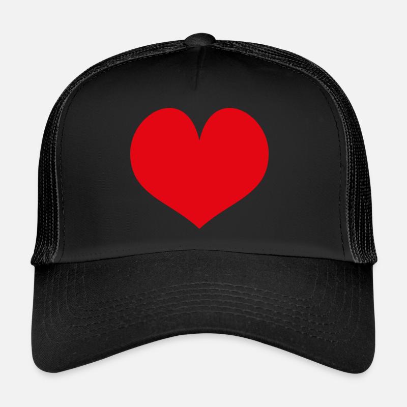 Red heart - Trucker Cap - black/black