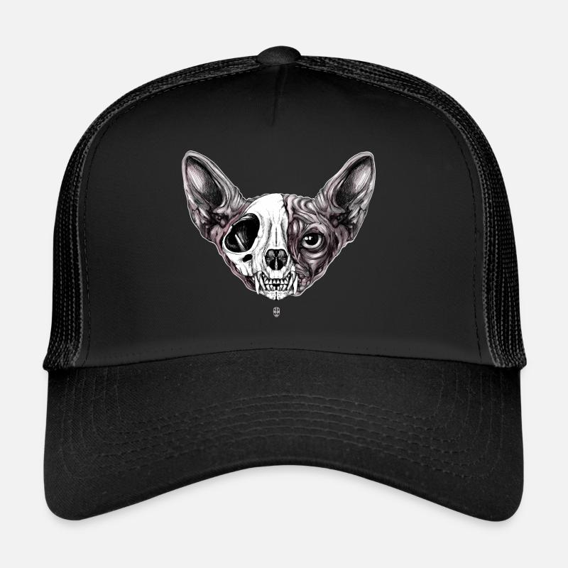 Shynx Cat Half Skull Trucker Cap