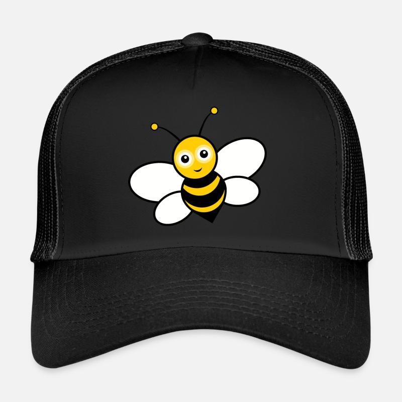 Biene - Trucker Cap - Schwarz/Schwarz