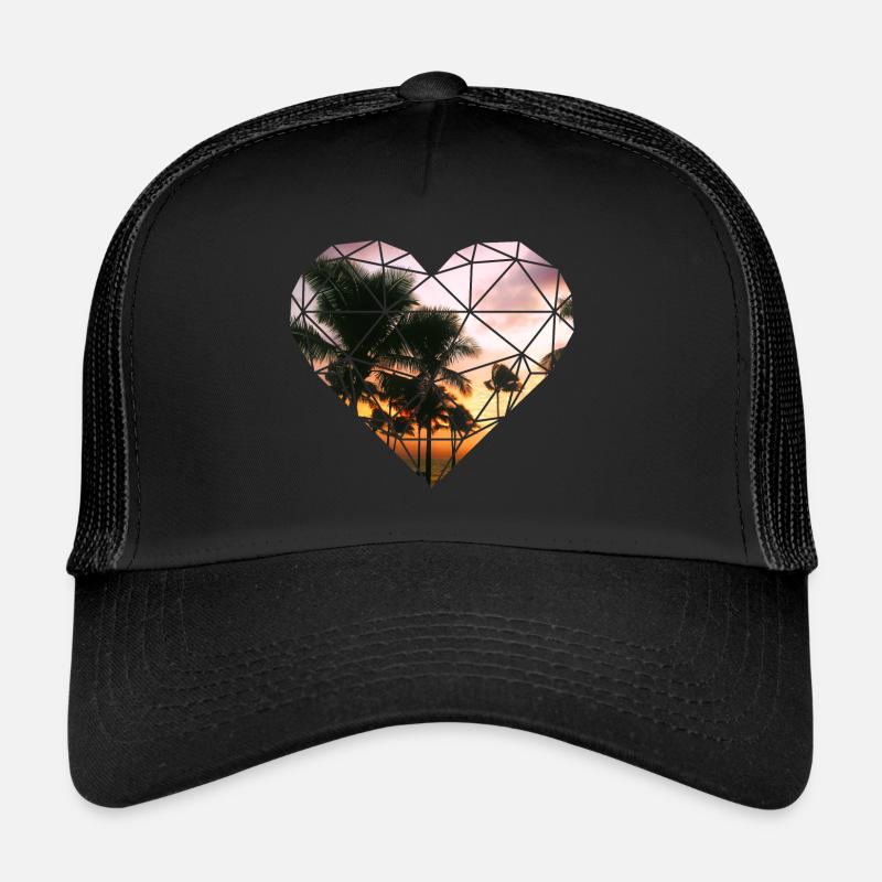 3D heart palms - Trucker Cap - black/black