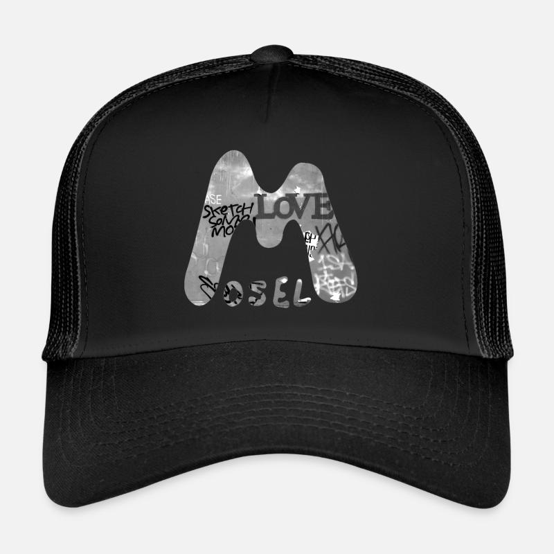 Mosel Liebe - Trucker Cap - Schwarz/Schwarz