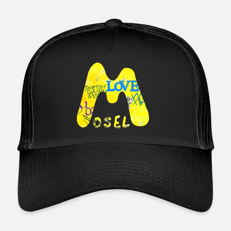 Mosel love - Trucker Cap - Schwarz/Schwarz