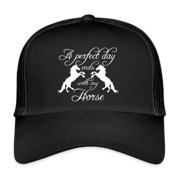 Horse riding Rider Rider Gift - Trucker Cap - black/black - Front