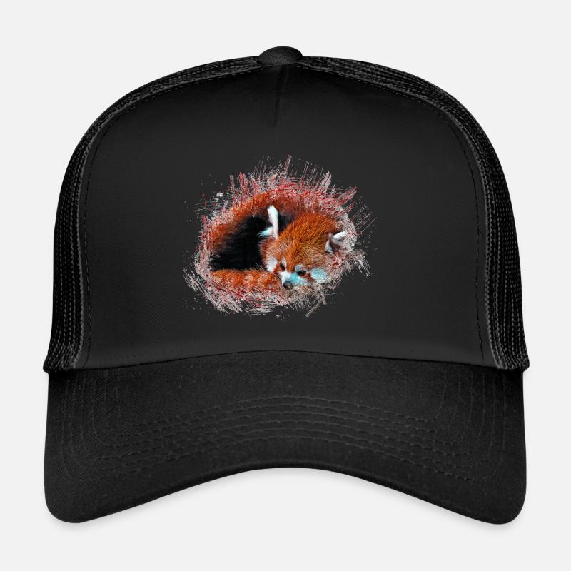 Red panda bear - Trucker Cap - black/black