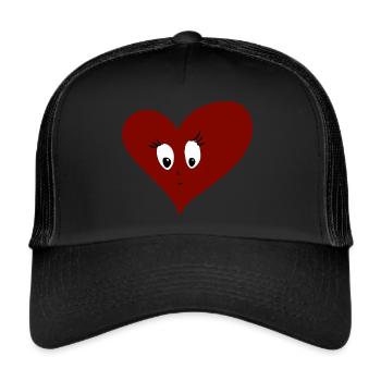 Heart - cute - sensitive - sad - Trucker Cap - black/black - Front