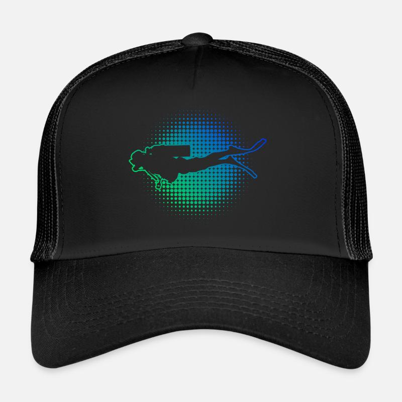 Tauchen Scuba Diver Diving Free Dive Diver - Trucker Cap - Schwarz/Schwarz