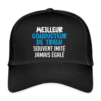 Jamais égalé Meilleur Conducteur De Train - Casquette trucker  - noir/noir - Devant