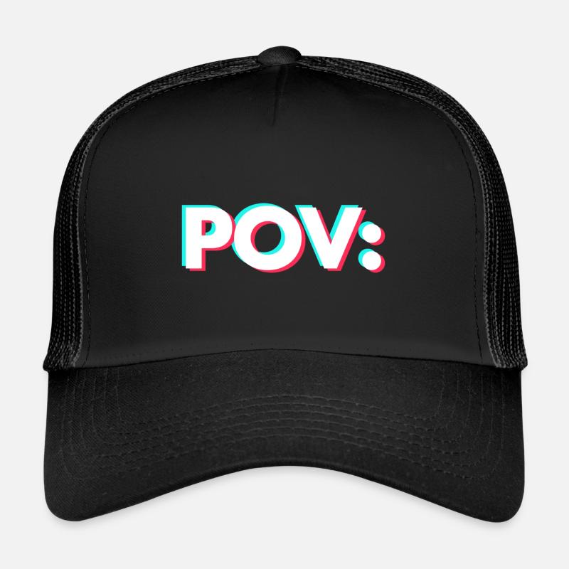 POV: Meme Print - Trucker Cap - Schwarz/Schwarz
