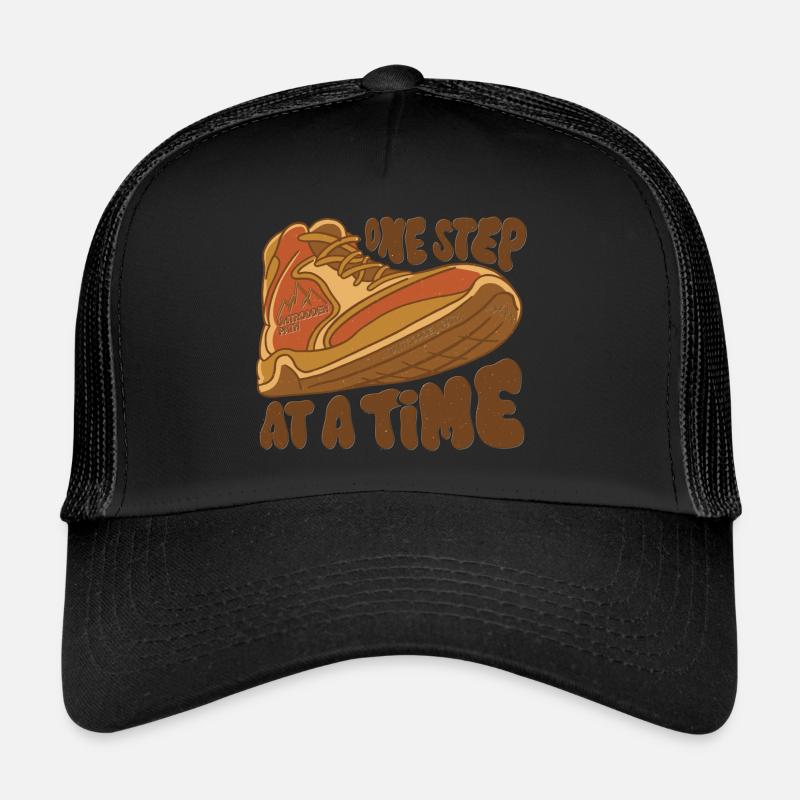 Chemin inexploré - Une étape à la fois - Casquette trucker - noir/noir