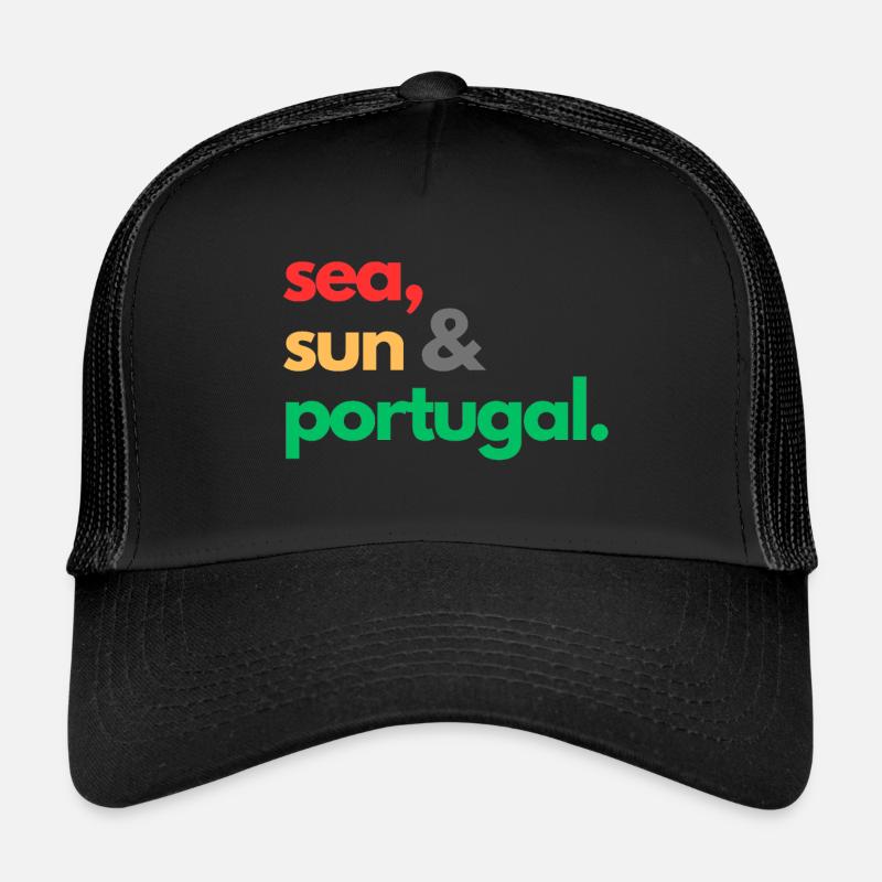Meer, Sonne & Portugal. - Trucker Cap - Schwarz/Schwarz