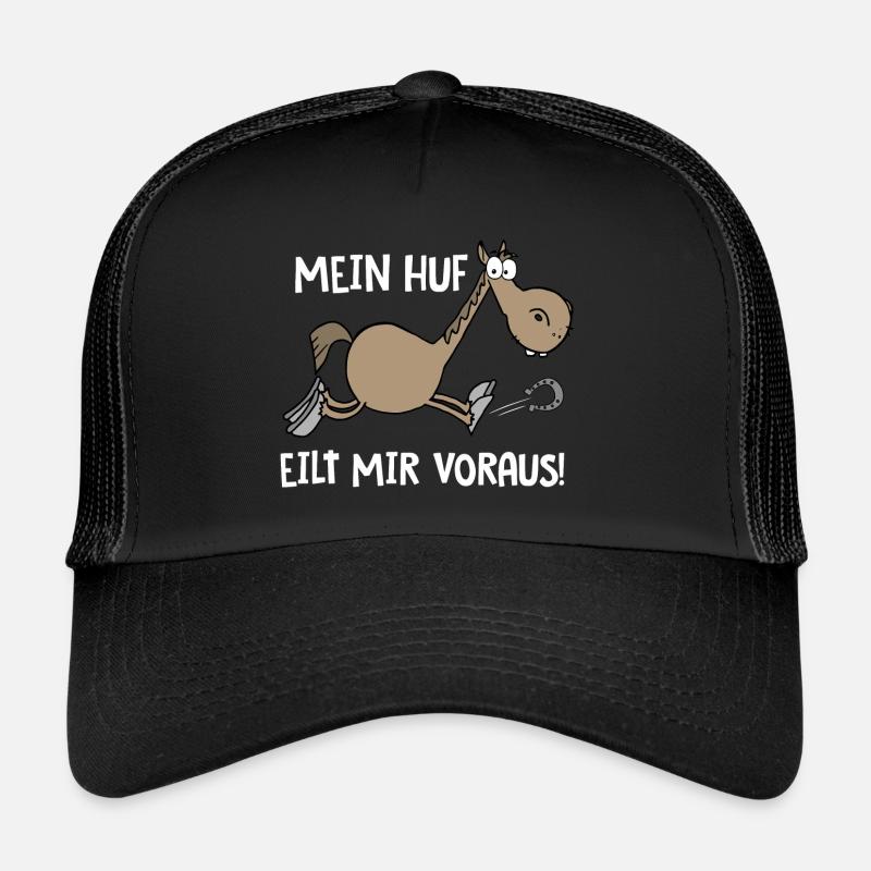 Mein Huf eilt mir voraus - Trucker Cap - Schwarz/Schwarz
