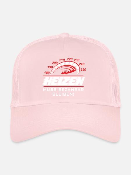 Heizen muss bezahlbar bleiben - Trucker Cap - Hellrosa - Vorne