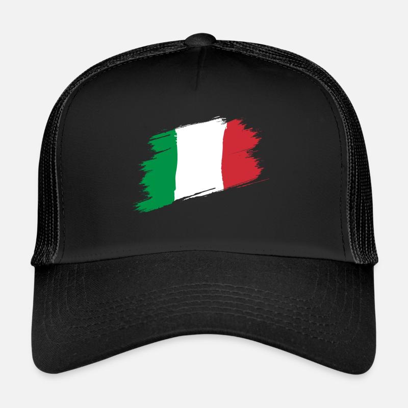 Drapeau Italie - Casquette trucker - noir/noir