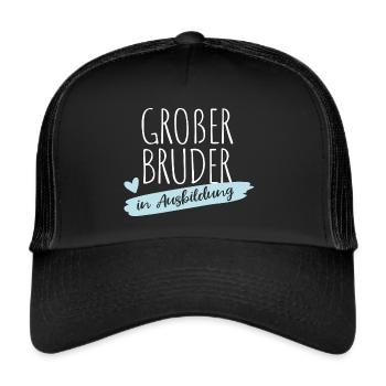 Großer Bruder in Ausbildung - Trucker Cap - Schwarz/Schwarz - Vorne