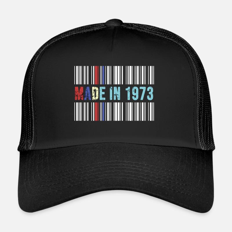 1973 birthday 49 years 49th anniversary retro barcode Trucker Cap