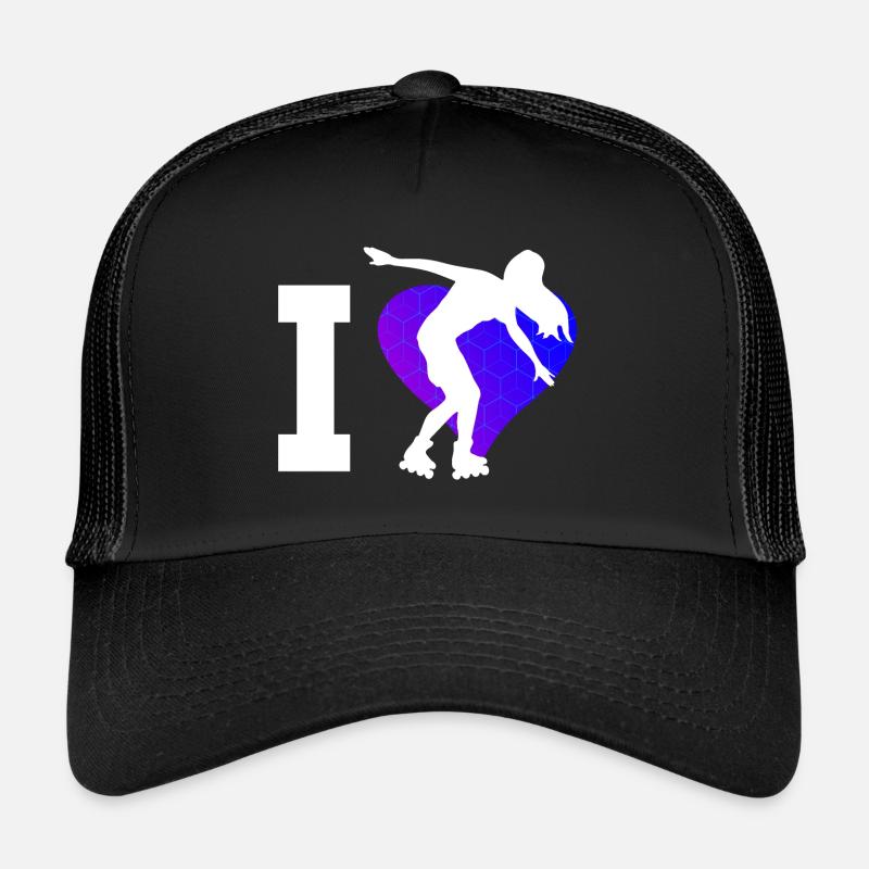 Roller Roller Roller Skating Hommes Femmes - Casquette trucker  - noir/noir