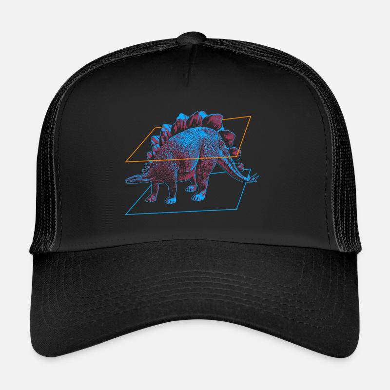 Stegosaurus Dinosaurier - Trucker Cap - Schwarz/Schwarz