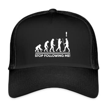 stop me from pursuing evolution funny gift - Trucker Cap - black/black - Front
