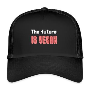 The future is vegan vegan vegan vegan vegan - Casquette trucker  - noir/noir - Devant