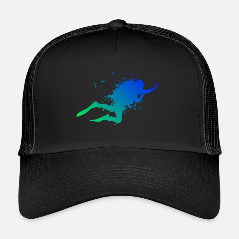 Plongée Plongée Plongée libre Plongeurs - Casquette trucker - noir/noir
