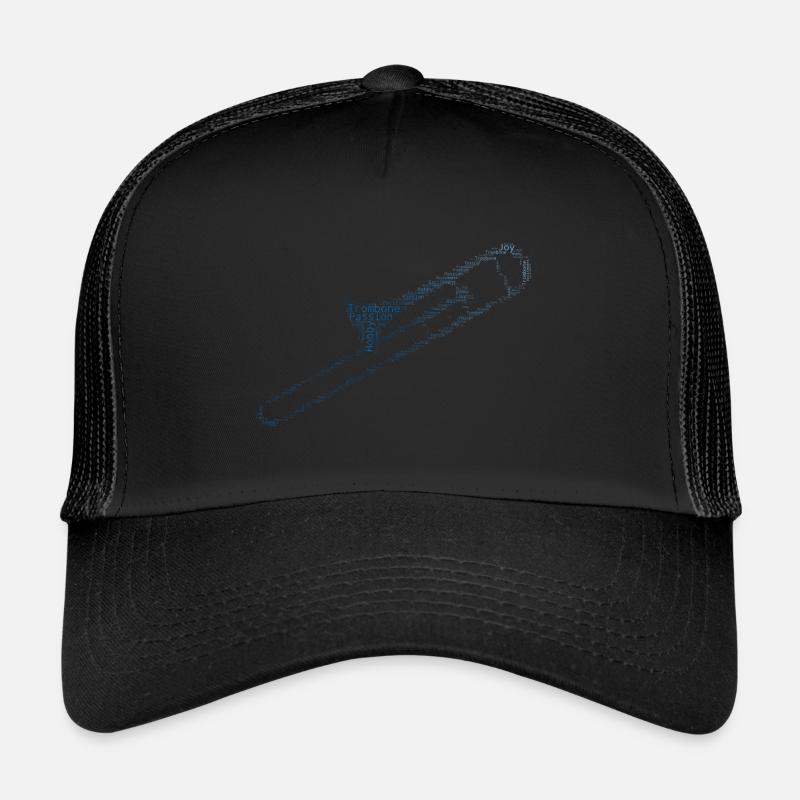 Damen Posaunist Posaune Trombone Blechbläser - Trucker Cap - Schwarz/Schwarz