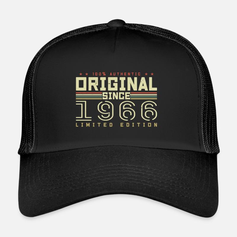 Original 1966 Retro 1966 Geburtstagsgeschenk 1966 - Trucker Cap - Schwarz/Schwarz