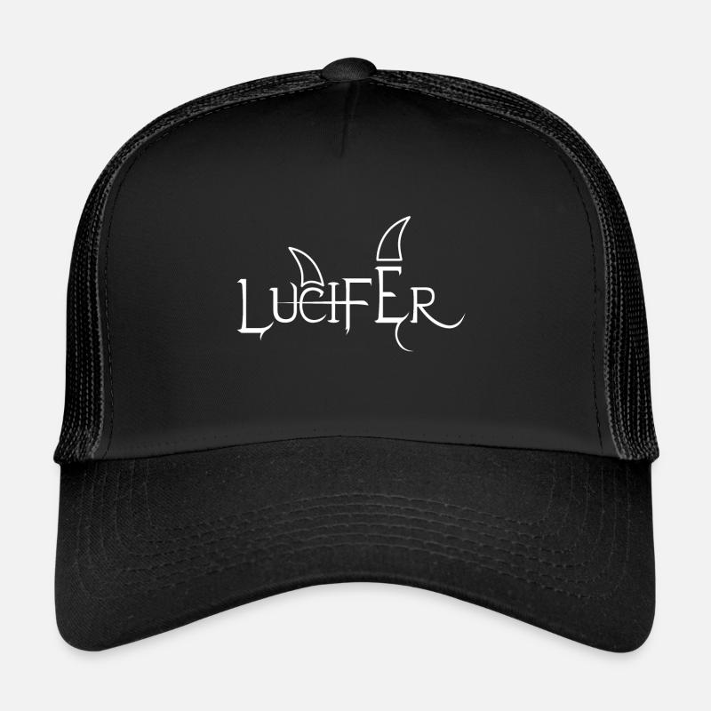 lucifer devil demon halloween Teufel Geschenk - Trucker Cap - Schwarz/Schwarz